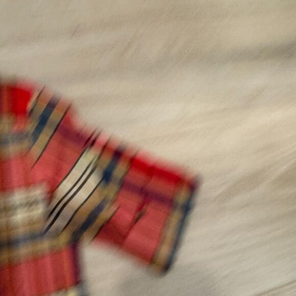 Janie and Jack Shirt Boy's Size 3 Red Tartan Plaid Rolled Sleeve Button Up NEW - Picture 5 of 8